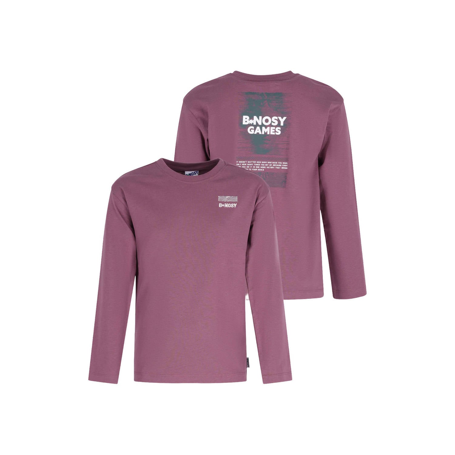 B.Nosy rechtvallende longsleeve met backprint paars