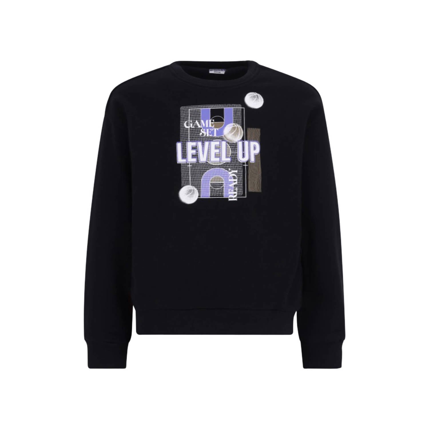 B.Nosy rechtvallende sweater met print zwart