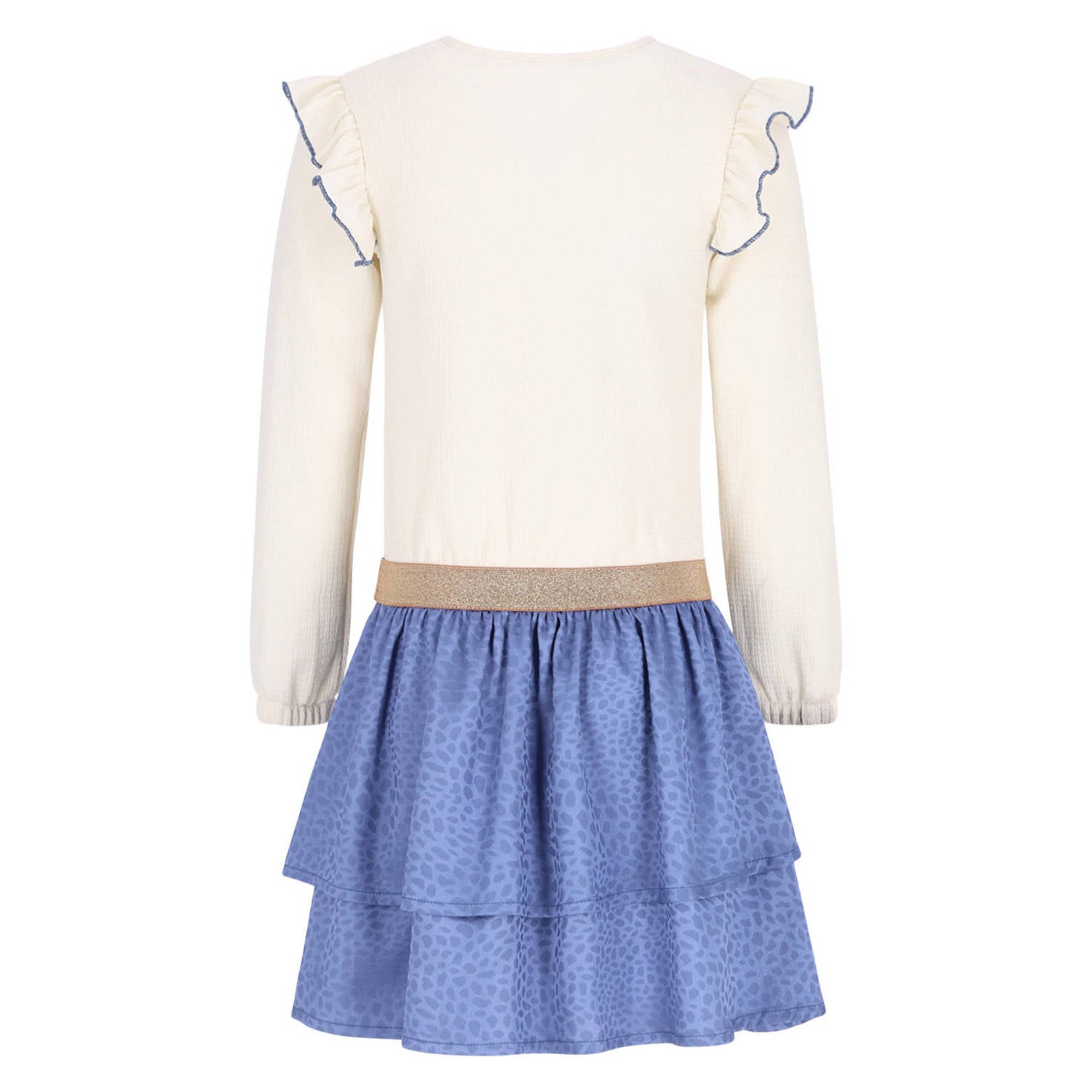 B.Nosy midi jurk met ruches blauw