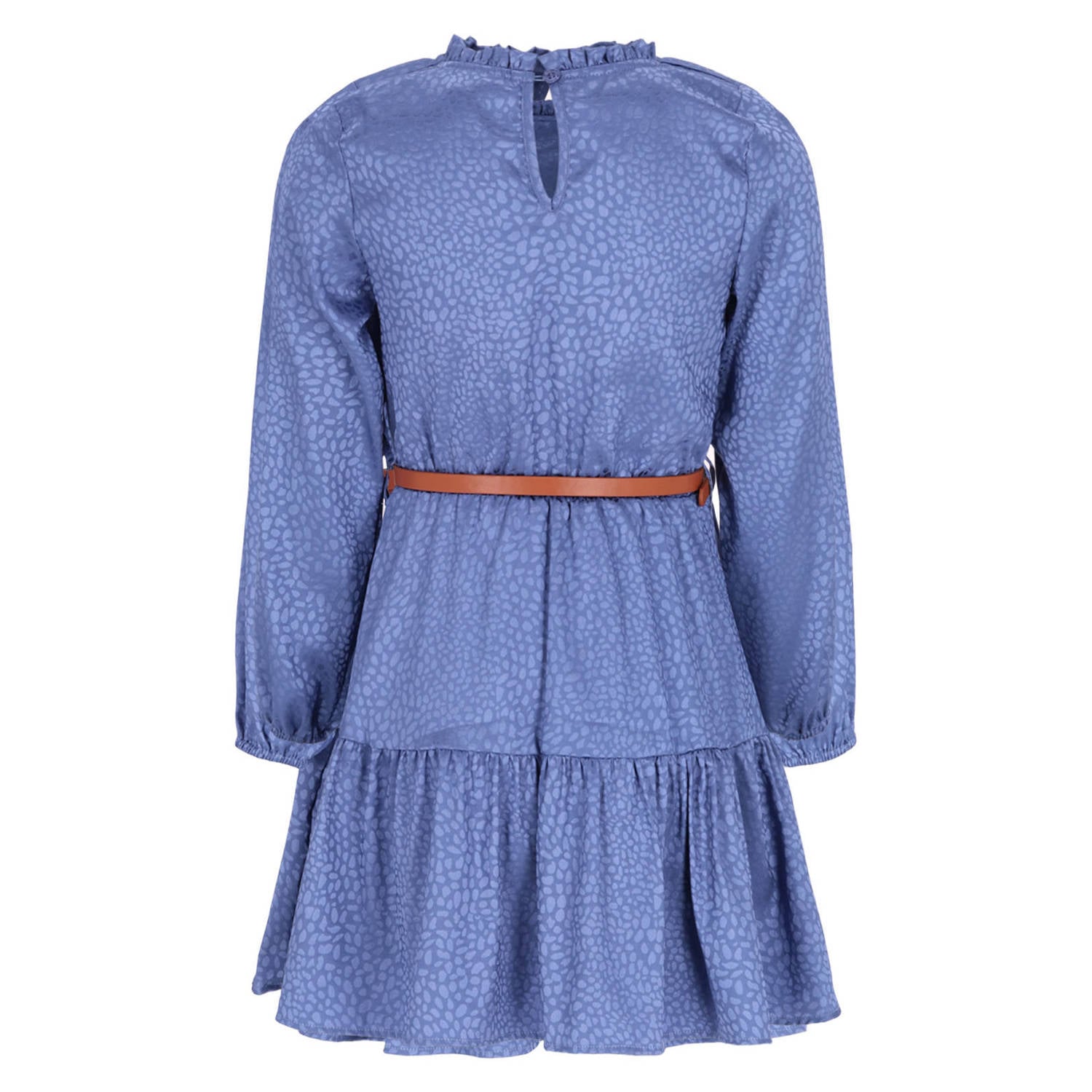 B.Nosy midi jurk met ceintuur en print blauw
