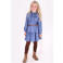 B.Nosy midi jurk met ceintuur en print - blauw