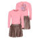 B.Nosy midi jurk met glitters en backprint - roze