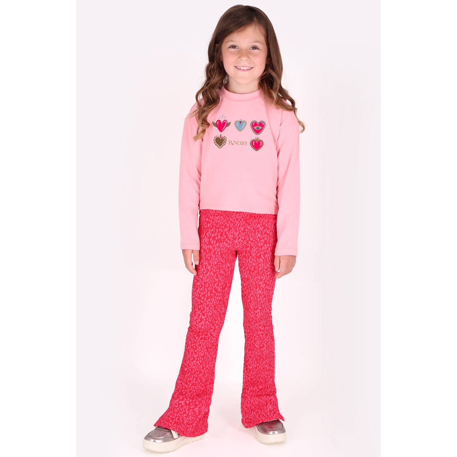 B.Nosy boxy longsleeve met hartjes roze