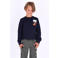 B.Nosy rechtvallende longsleeve met print - donkerblauw