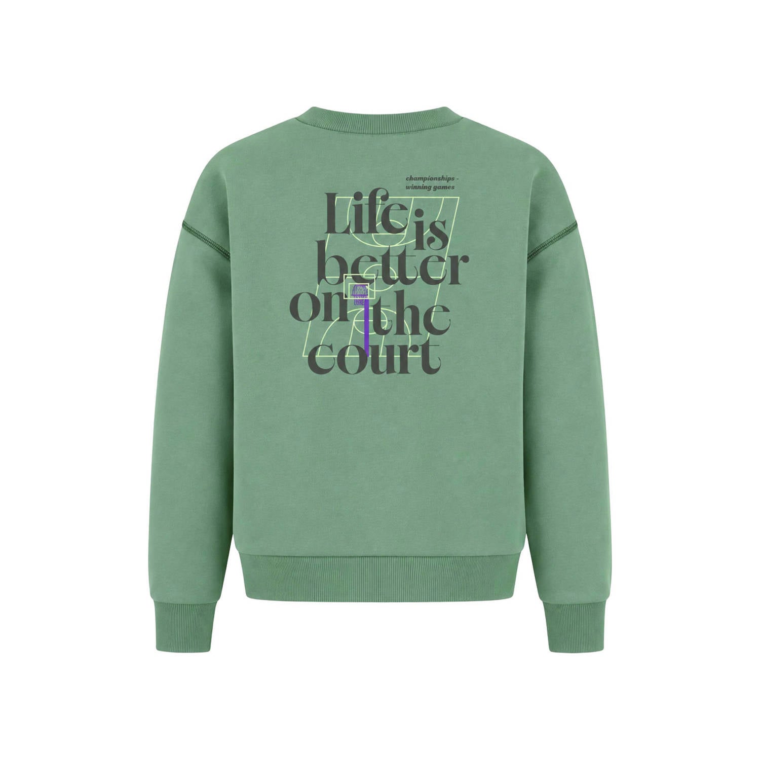 B.Nosy rechtvallende sweater met backprint groen
