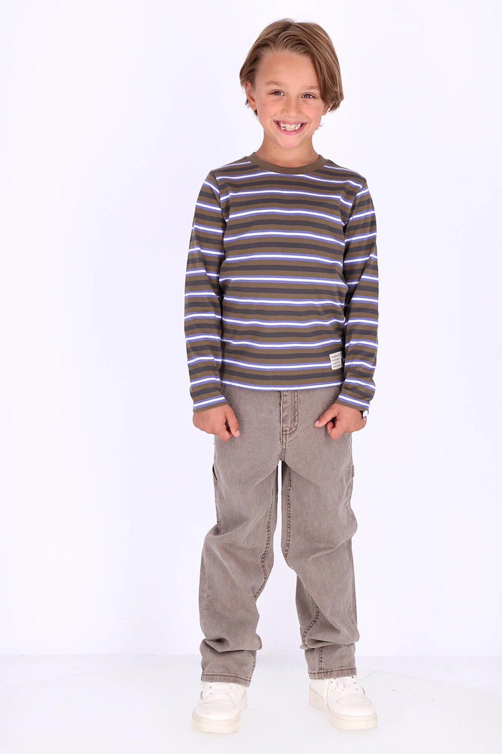 B.Nosy straight leg casual broek - grijsbruin
