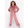 B.Nosy fluwelen rechtvallende jumpsuit met ballonmouwen - roze