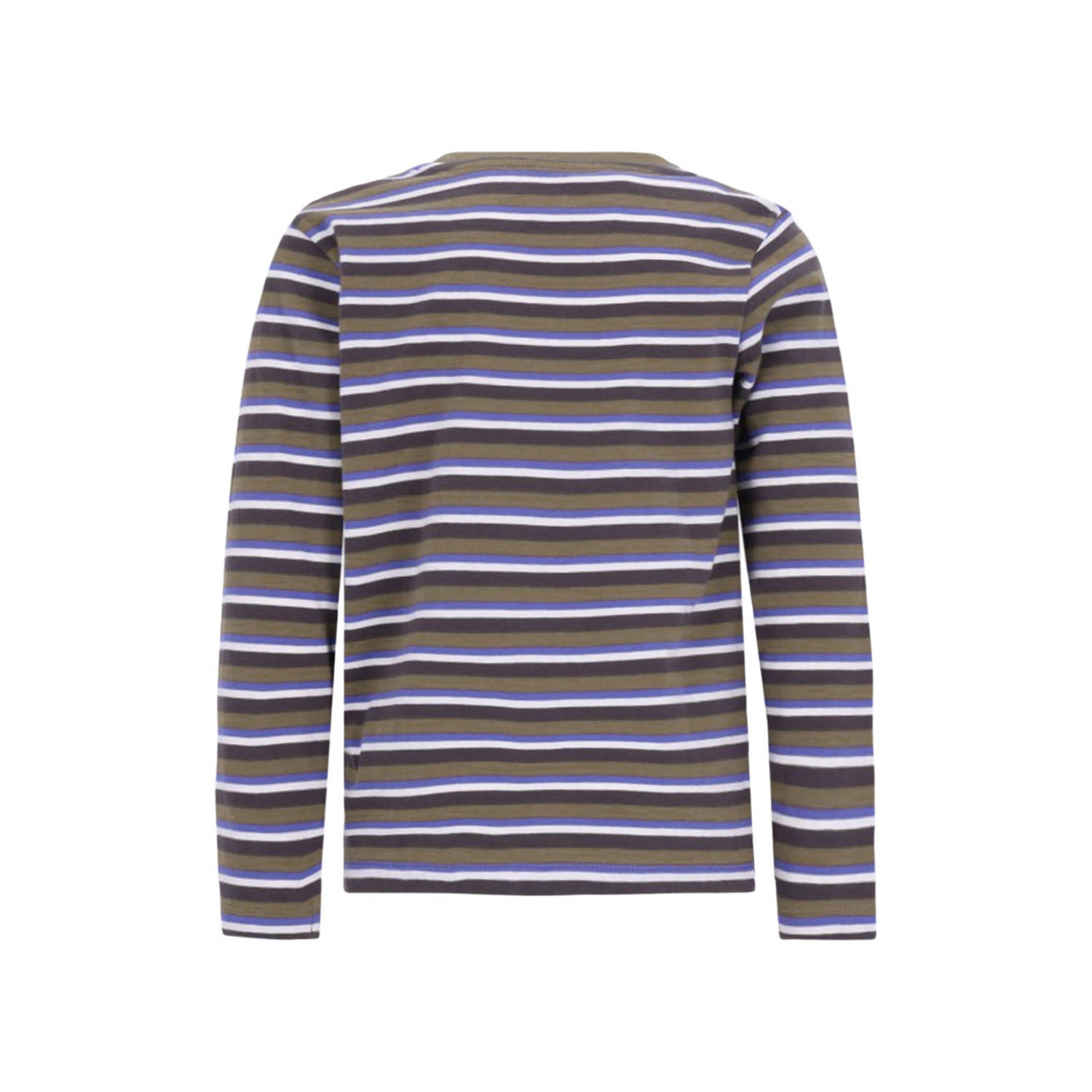 B.Nosy rechtvallende gestreepte longsleeve grijs