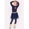 B.Nosy semi-transparante korte rok met print - donkerblauw
