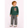 B.Nosy aansluitende longsleeve met print - grijsgroen