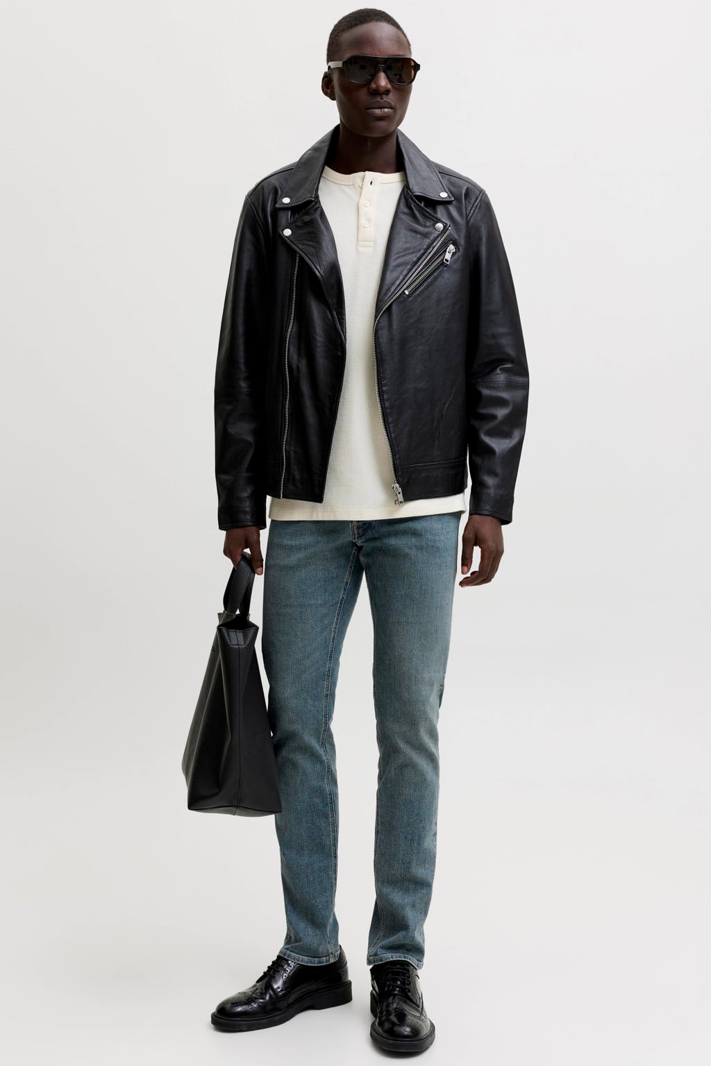 JACK & JONES JEANS INTELLIGENCE JJIGLENN JJORIGINAL slim fit jeans - blauw