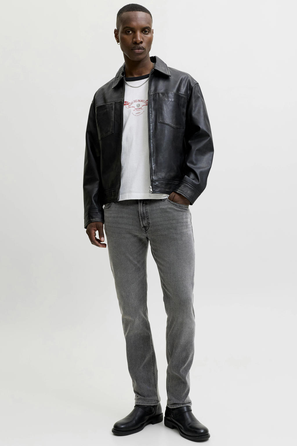 JACK & JONES JEANS INTELLIGENCE JJICLARK JJORIGINAL regular fit jeans - zwart