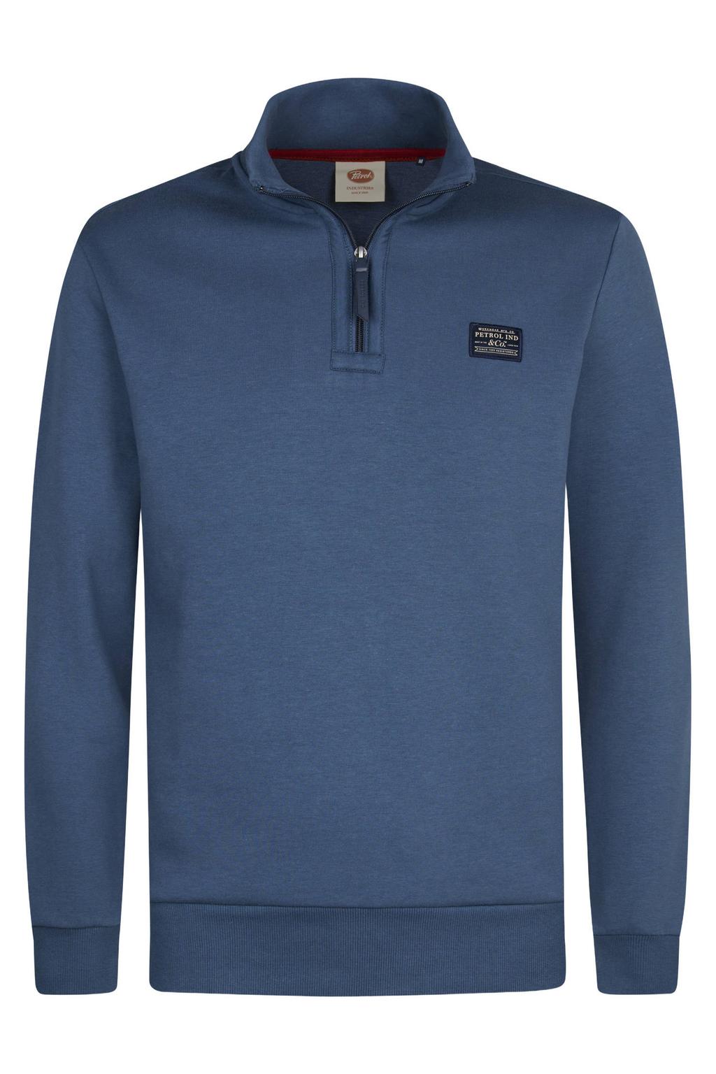 Petrol Industries regular fit trui met logo - blauw