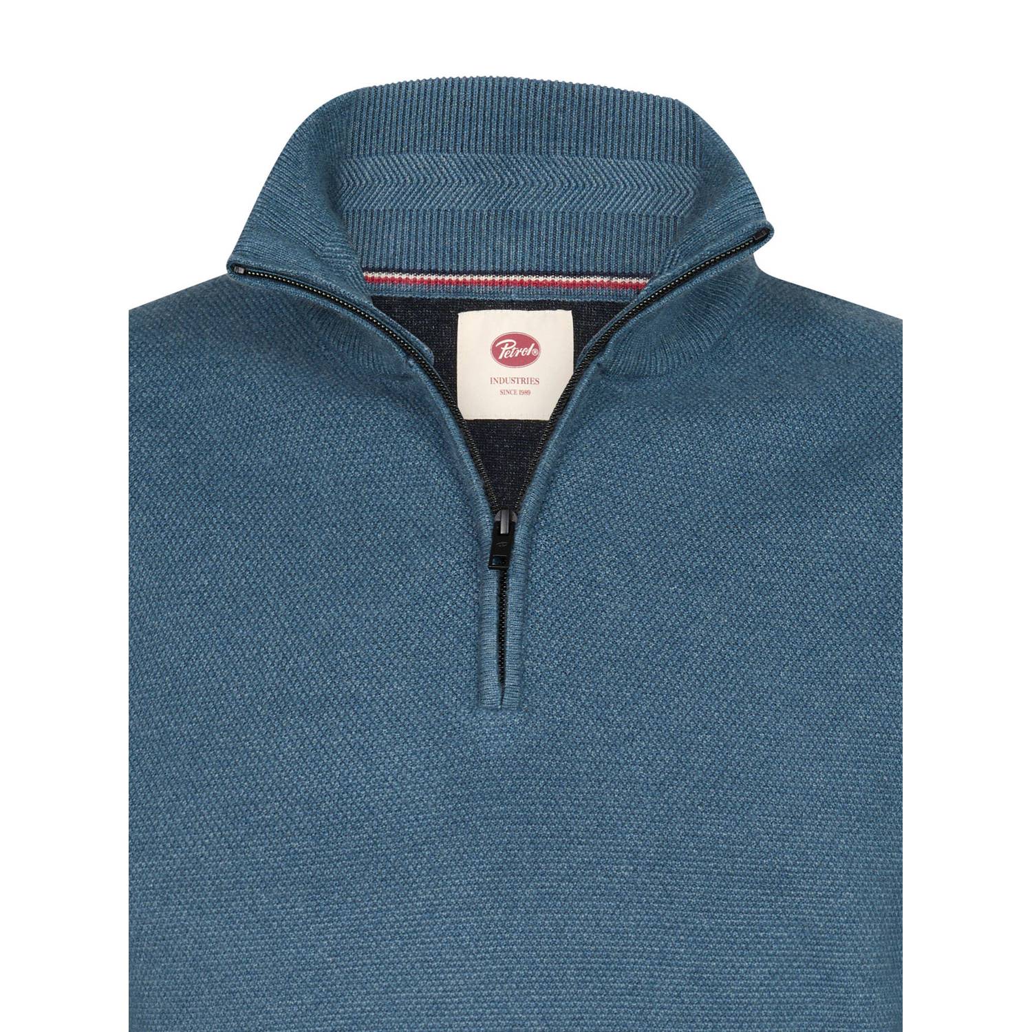 Petrol Industries regular fit gebreide trui blauw