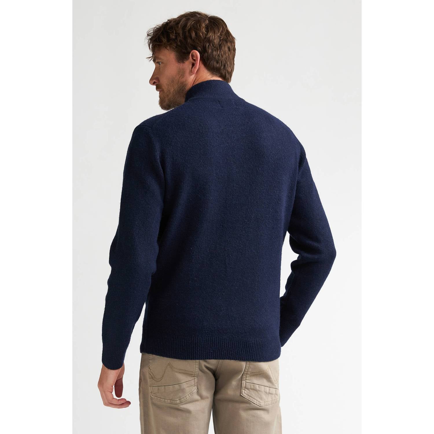 Petrol Industries regular fit gebreide trui marineblauw