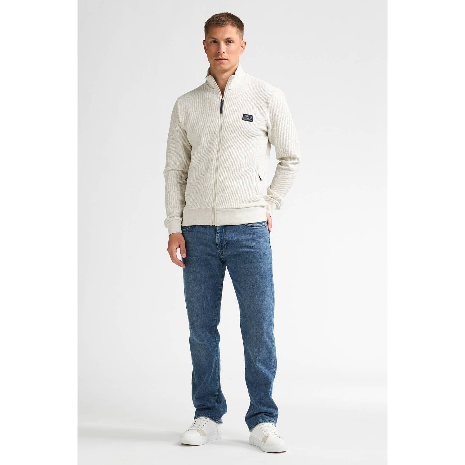 Petrol Industries gemêleerd sweatvest wit