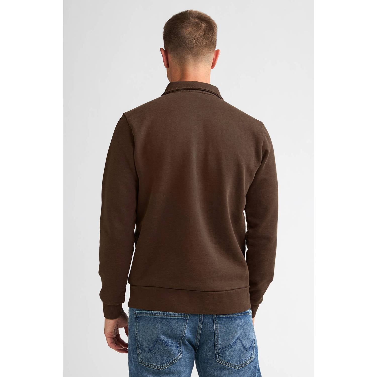Petrol Industries regular fit sweater met logo bruin