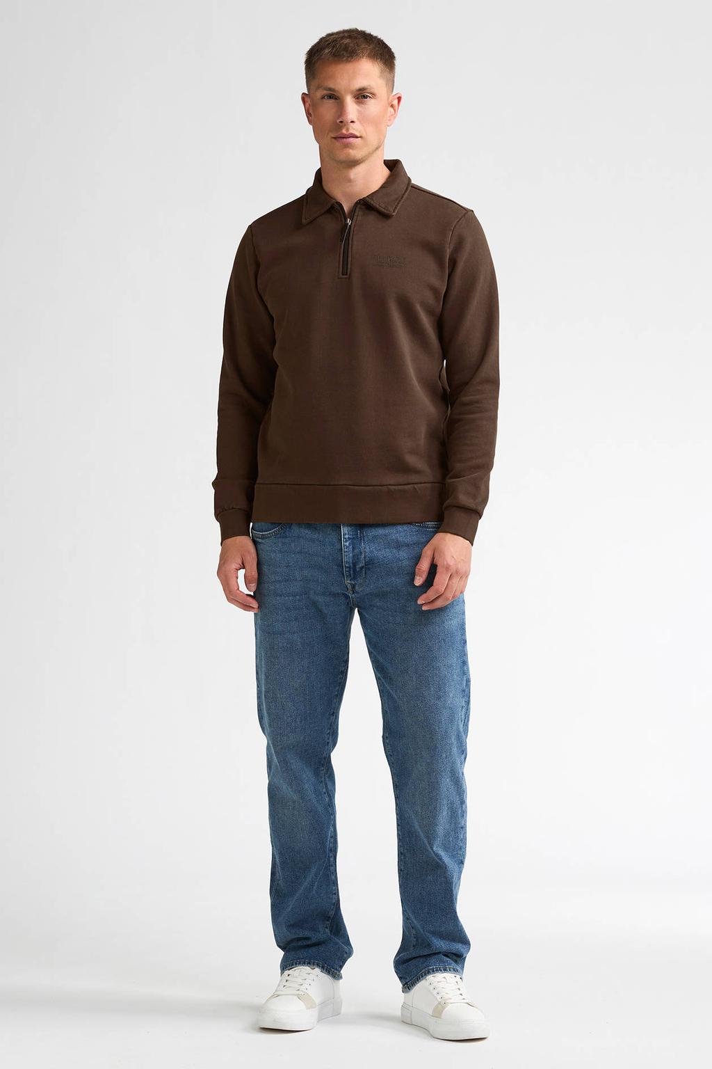Petrol Industries regular fit sweater met logo - bruin