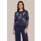 CS the Label pullover met borduursels en wol - donkerblauw