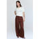 Mango wide leg broek - roodbruin