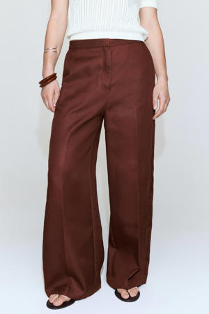 wide leg broek - roodbruin