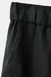thumbnail: Mango wide leg broek met linnen - zwart