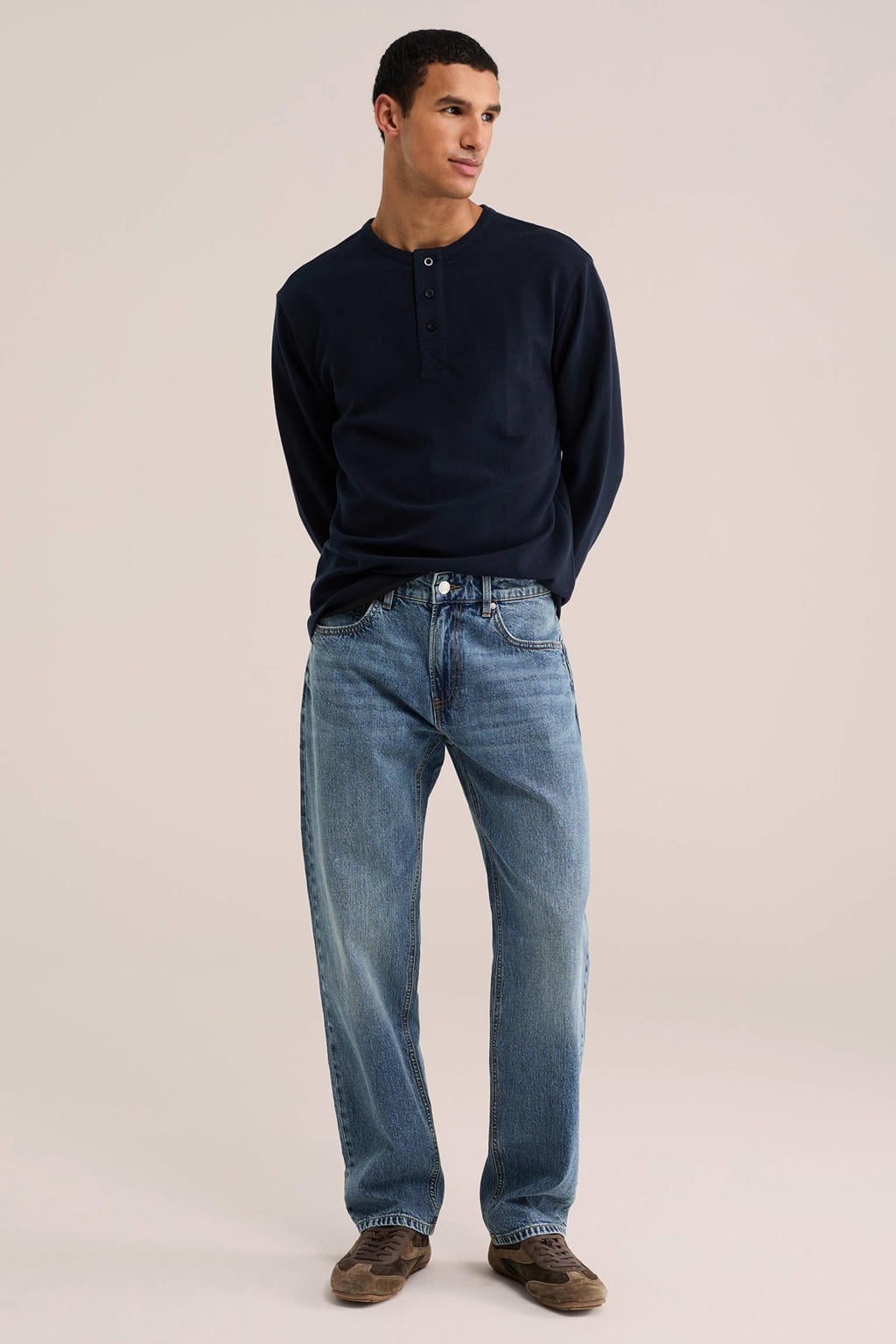 WE Fashion Blue Ridge regular fit jeans - grijsblauw