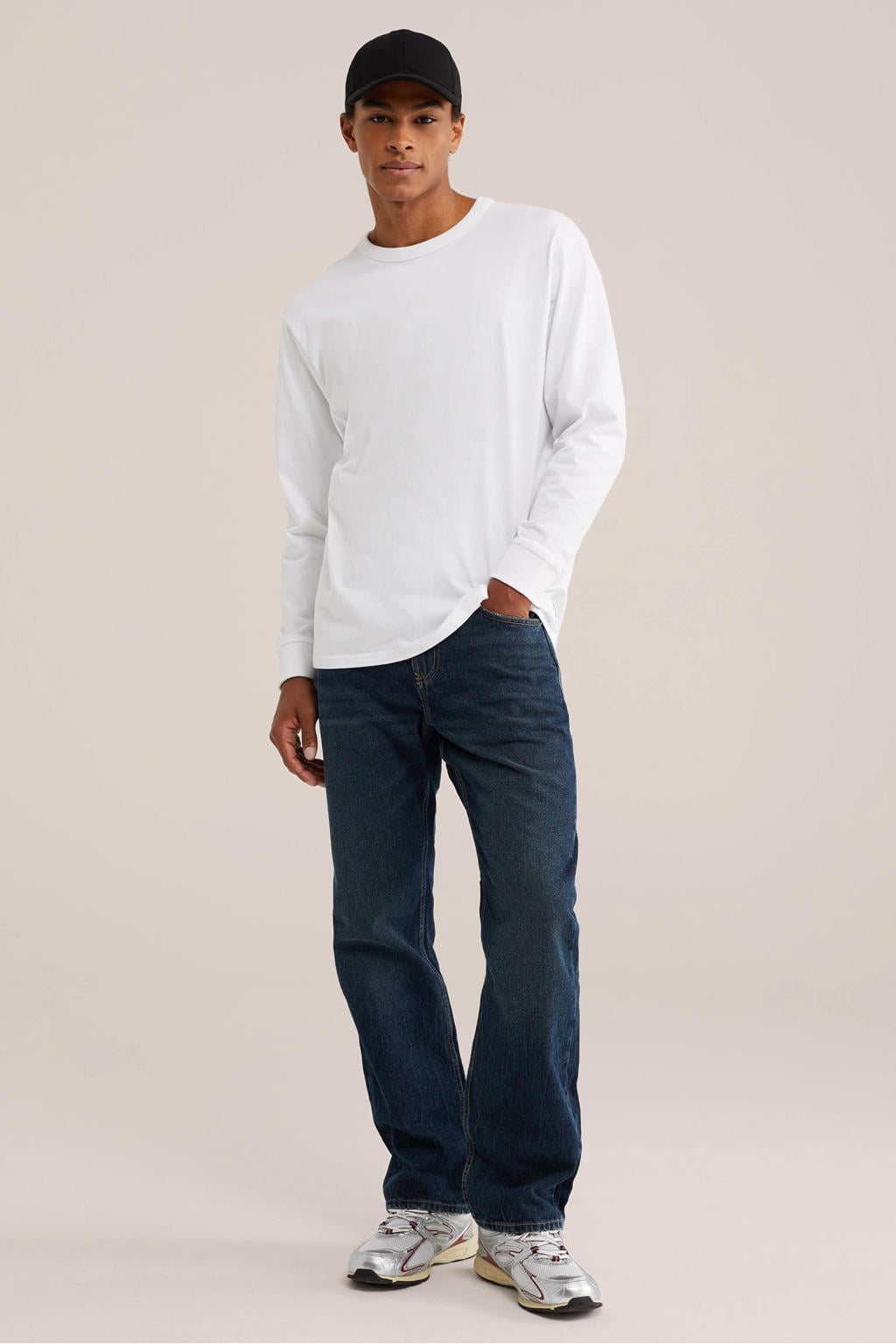 WE Fashion relaxed fit straight leg jeans - dark used denim