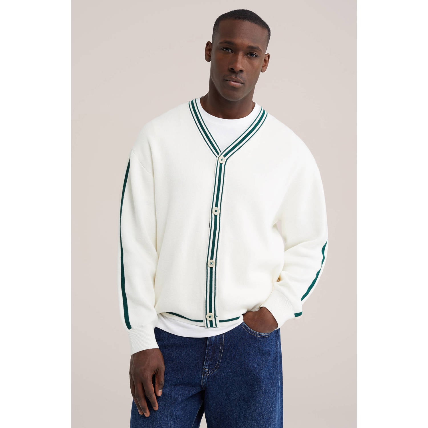 WE Fashion gebreid vest eggshell