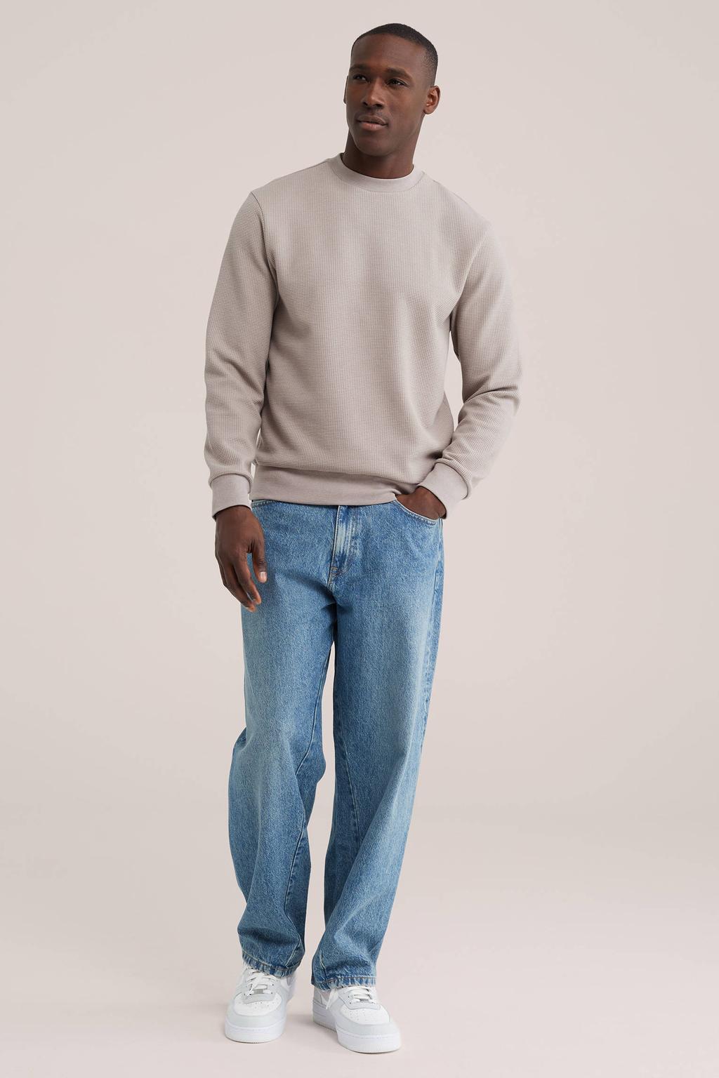 WE Fashion regular fit sweater met wafelstructuur - kit
