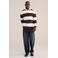WE Fashion oversized gestreepte polo - bruin