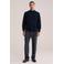 WE Fashion wollen regular fit gebreide trui - donkerblauw