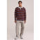 WE Fashion relaxed fit gestreepte polo - umberwine