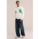 WE Fashion gebreid vest met borduursels - eggshell