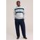 WE Fashion regular fit gestreepte sweater met borduursels - lichtgrijs
