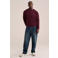 WE Fashion relaxed fit sweater met borduursels - donkerrood