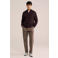 WE Fashion katoenen regular fit gebreide trui - donkerbruin