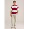 WE Fashion relaxed fit gestreepte polo - rood