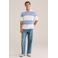 WE Fashion relaxed fit gestreepte polo - blauw