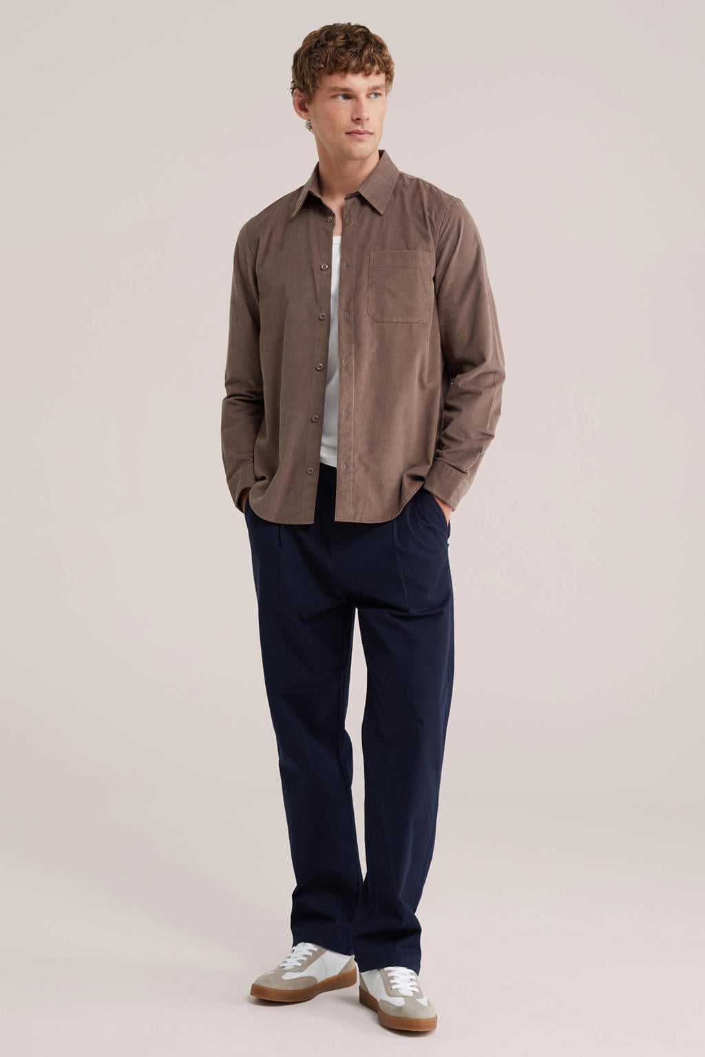 WE Fashion regular fit overhemd - bruin