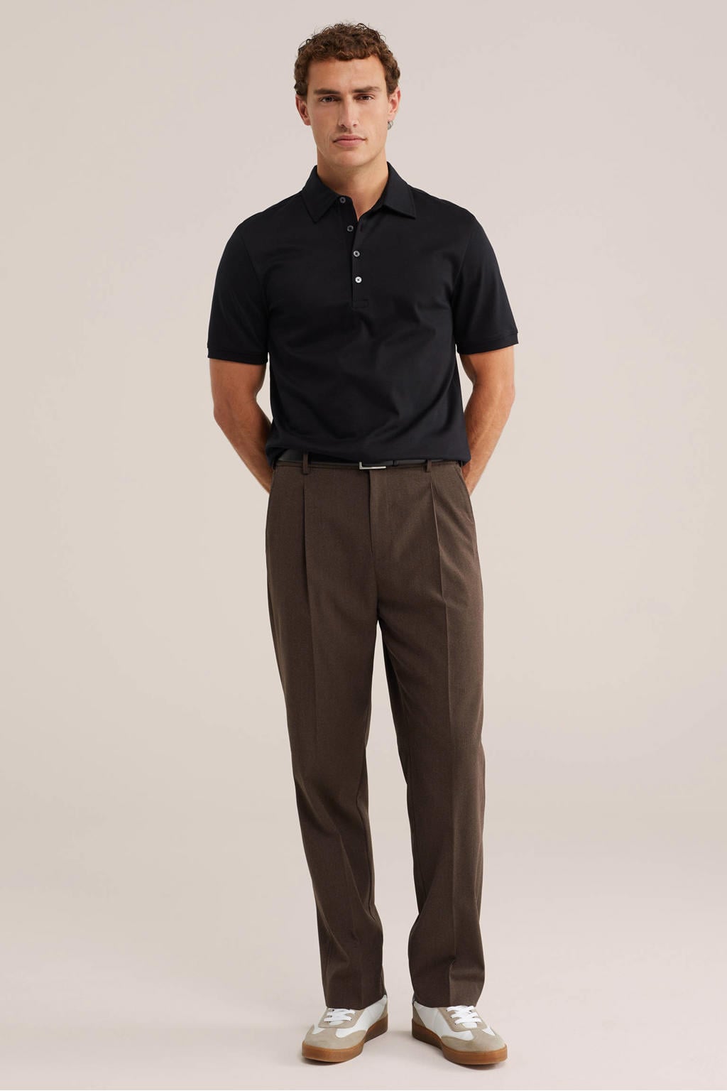 WE Fashion regular fit polo - zwart