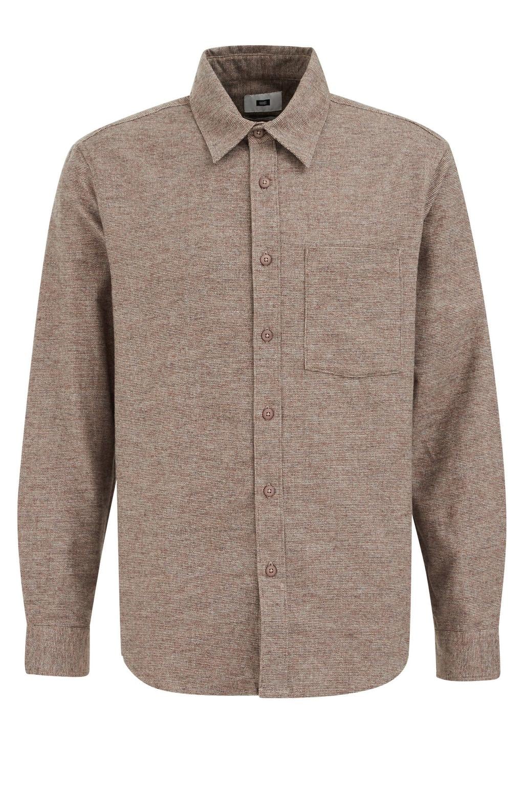 WE Fashion regular fit gemêleerd overhemd - dark wet sand