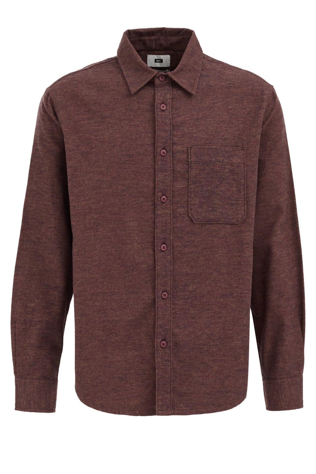 WE Fashion regular fit casual overhemd - donkerrood