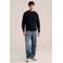 WE Fashion katoenen regular fit gebreide trui - donkerblauw