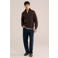 WE Fashion katoenen regular fit gebreide trui - donkerbruin