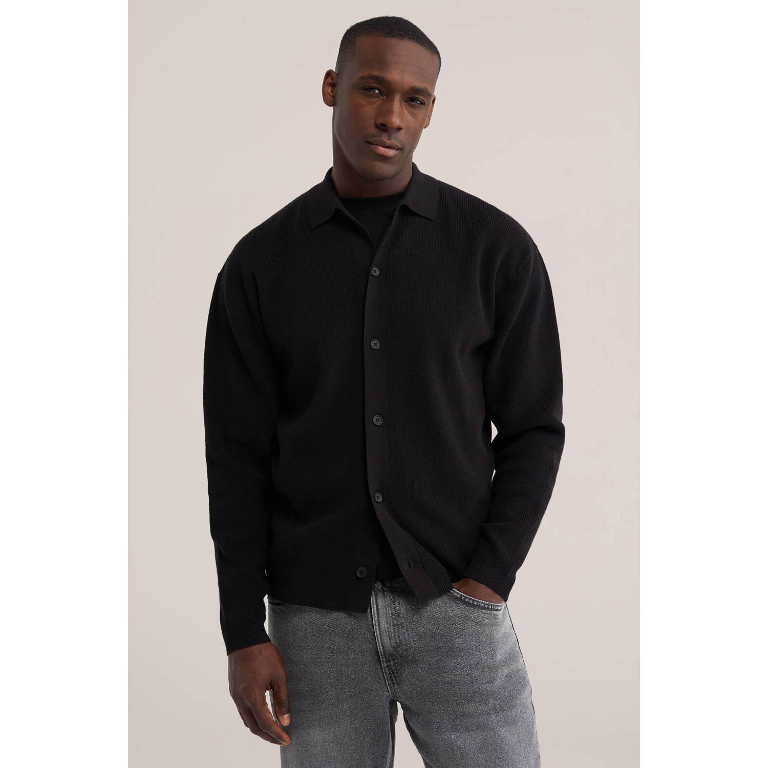 WE Fashion gebreid vest zwart