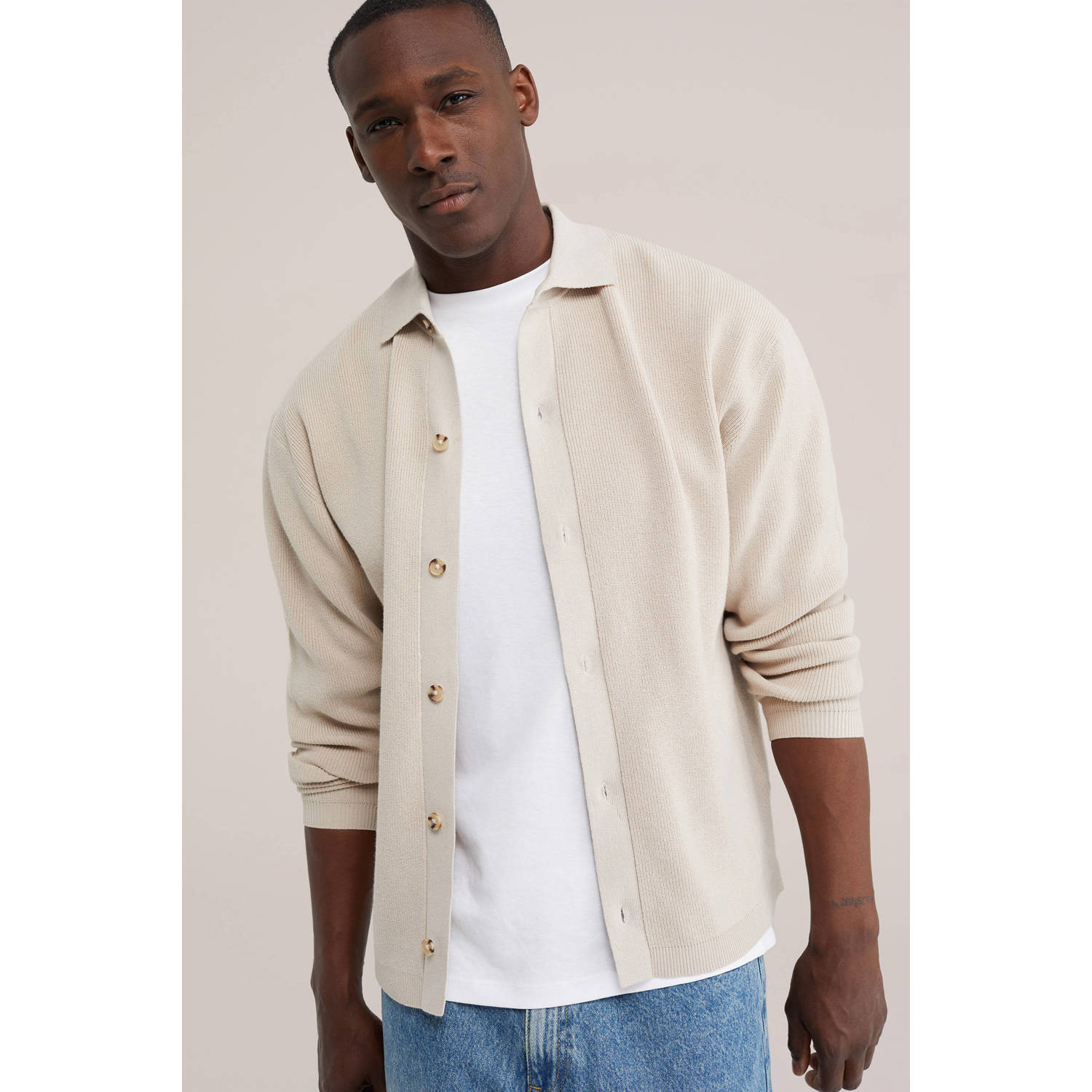 WE Fashion gebreid vest silent alloy