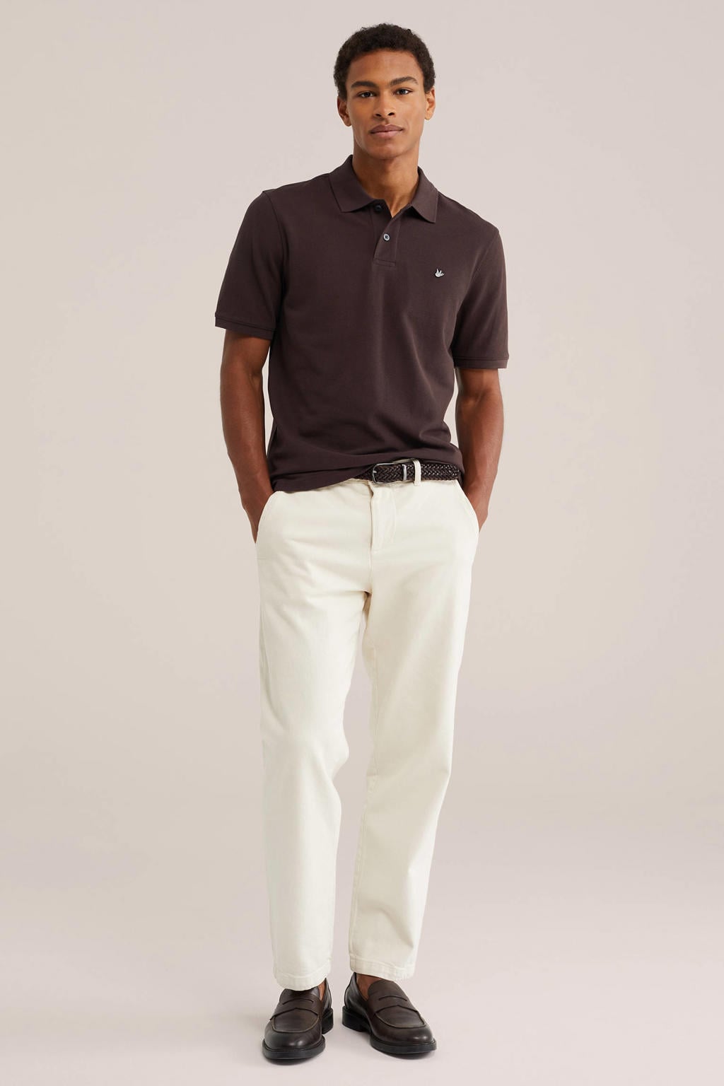 WE Fashion regular fit polo - bruin