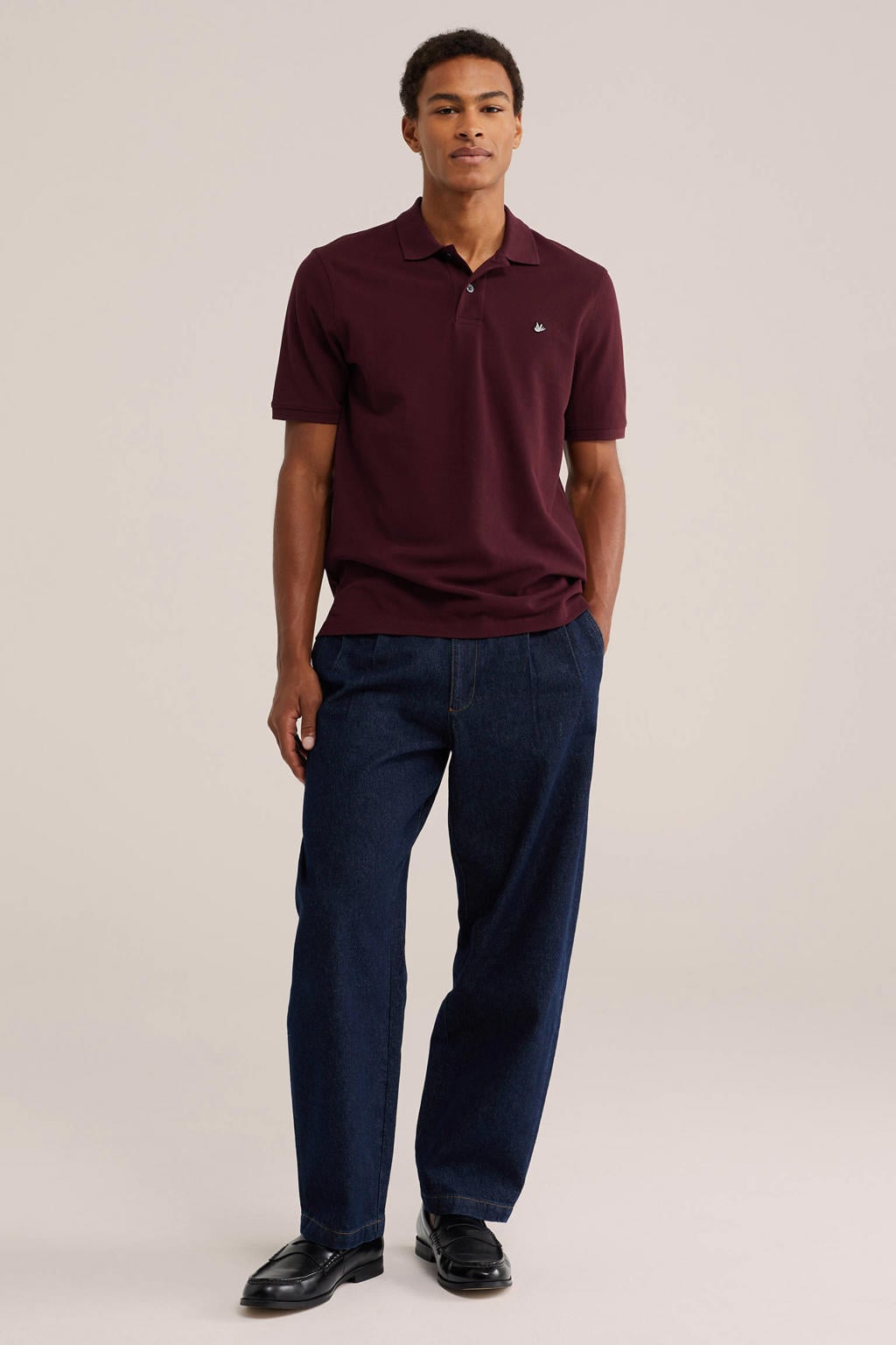 WE Fashion regular fit polo - donkerrood