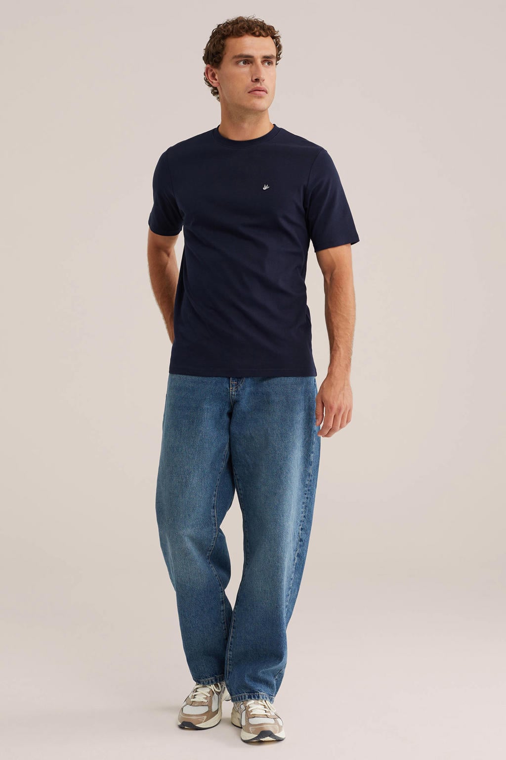 WE Fashion regular fit T-shirt - donkerblauw